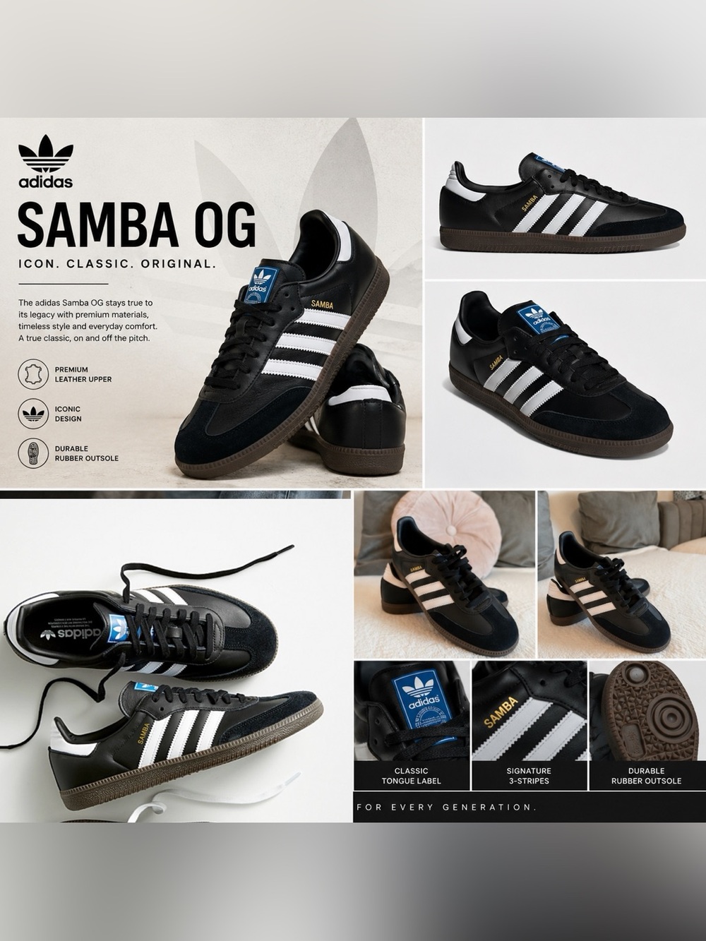 adidas Samba OG Black men’s Sneakers